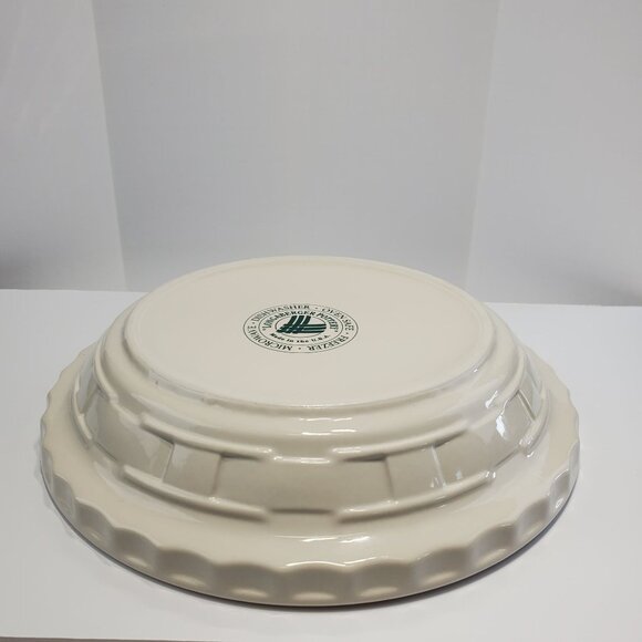Vintage Longaberger Pottery Pie Plate Woven Traditions Ivory 10" USA - Picture 4 of 6